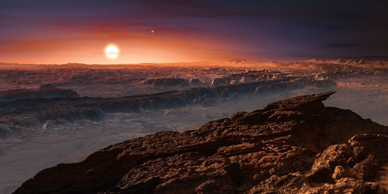 Imagen conceptual de la superficie de Próxima b. Imagen: ESO / M. Kornmesser.